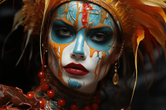 itarle_a_close_up_of_a_womans_face_covered_in_paint_holding_hot_6fe84bcf-319f-49eb-8872-bd10686979a1